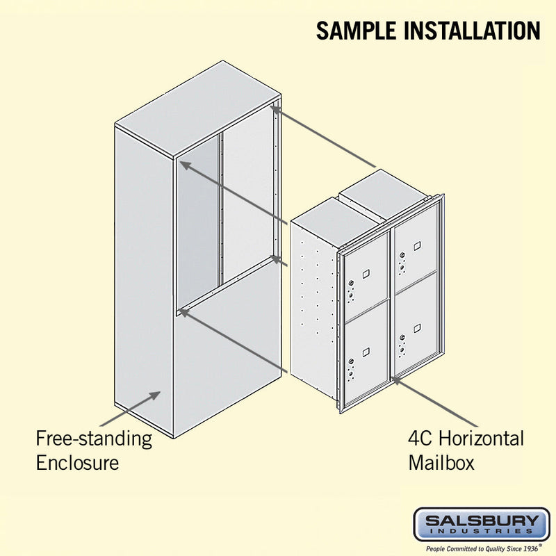 Salsbury 11 Door High Free-Standing 4C Horizontal Parcel Locker with 4 Parcel Lockers with Private Access