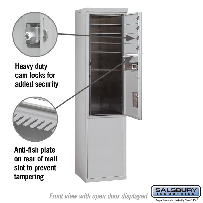 Salsbury 11 Door High Free-Standing 4C Horizontal Mailbox with 4 Doors and 1 Parcel Locker with USPS Access