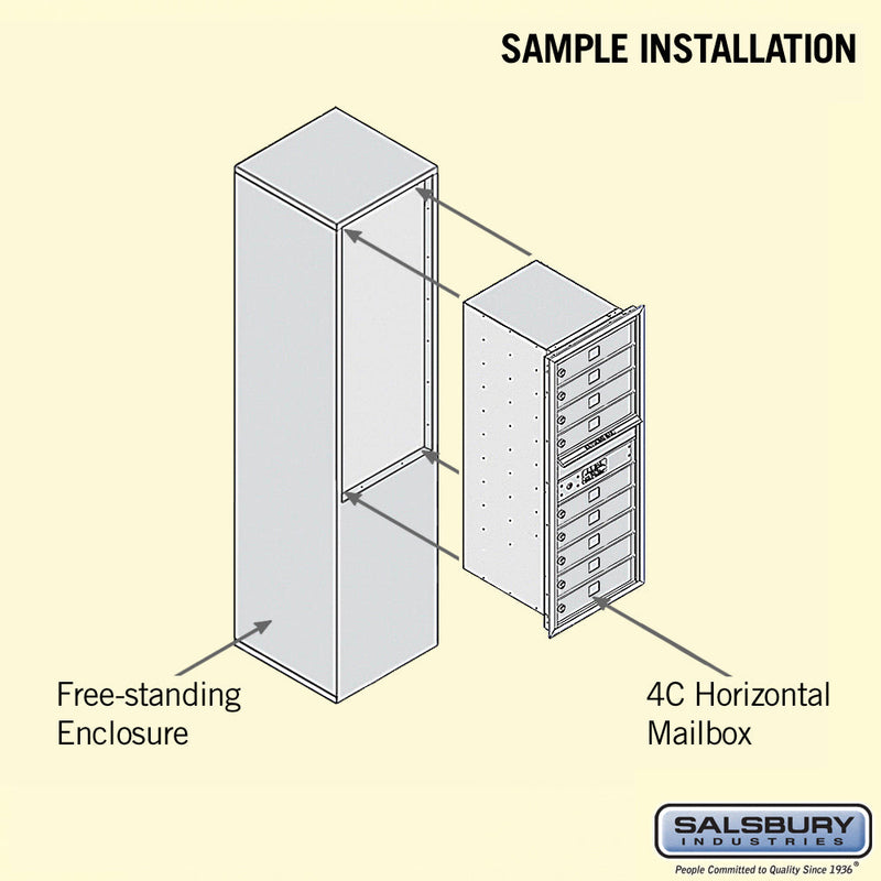 Salsbury 11 Door High Free-Standing 4C Horizontal Mailbox with 9 Doors with Private Access