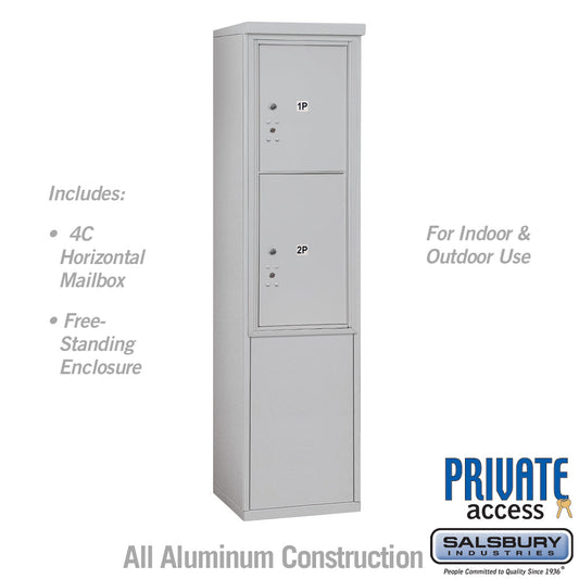 Salsbury 11 Door High Free-Standing 4C Horizontal Parcel Locker with 2 Parcel Lockers with Private Access