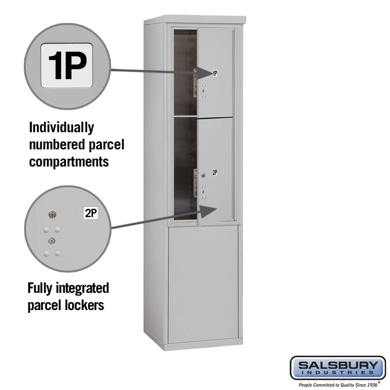 Salsbury 11 Door High Free-Standing 4C Horizontal Parcel Locker with 2 Parcel Lockers with USPS Access