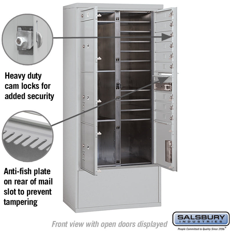 Salsbury Maximum Height Free-Standing 4C Horizontal Mailbox with 10 Doors and 4 Parcel Lockers with USPS Access