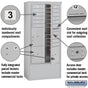 Salsbury Maximum Height Free-Standing 4C Horizontal Mailbox with 15 Doors and 3 Parcel Lockers with Private Access