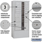 Salsbury Maximum Height Free-Standing 4C Horizontal Mailbox with 15 Doors and 3 Parcel Lockers with USPS Access