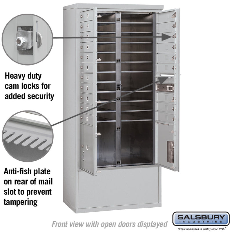 Salsbury Maximum Height Free-Standing 4C Horizontal Mailbox with 20 Doors and 2 Parcel Lockers with Private Access