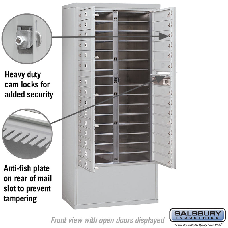 Salsbury Maximum Height Free-Standing 4C Horizontal Mailbox with 29 Doors with Private Access