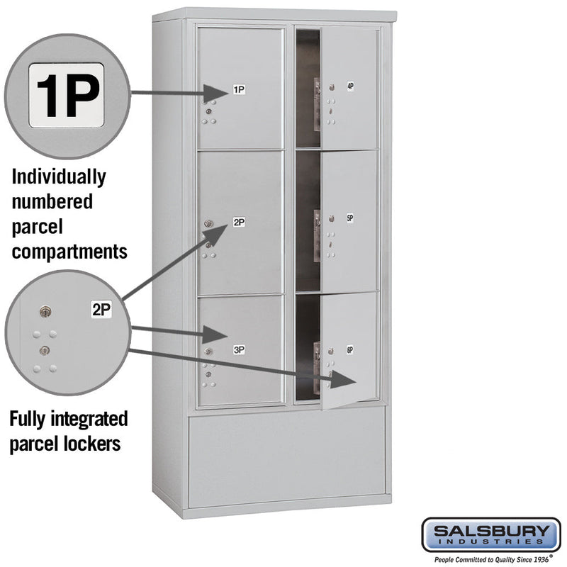 Maximum Height Free-Standing 4C Horizontal Parcel Locker with 6 Parcel Lockers with USPS Access