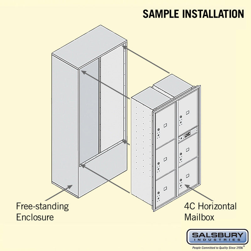 Maximum Height Free-Standing 4C Horizontal Parcel Locker with 6 Parcel Lockers with USPS Access