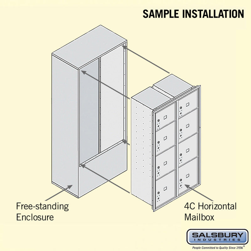 Salsbury Maximum Height Free-Standing 4C Horizontal Parcel Locker with 8 Parcel Lockers with Private Access