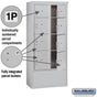 Salsbury Maximum Height Free-Standing 4C Horizontal Parcel Locker with 8 Parcel Lockers with USPS Access