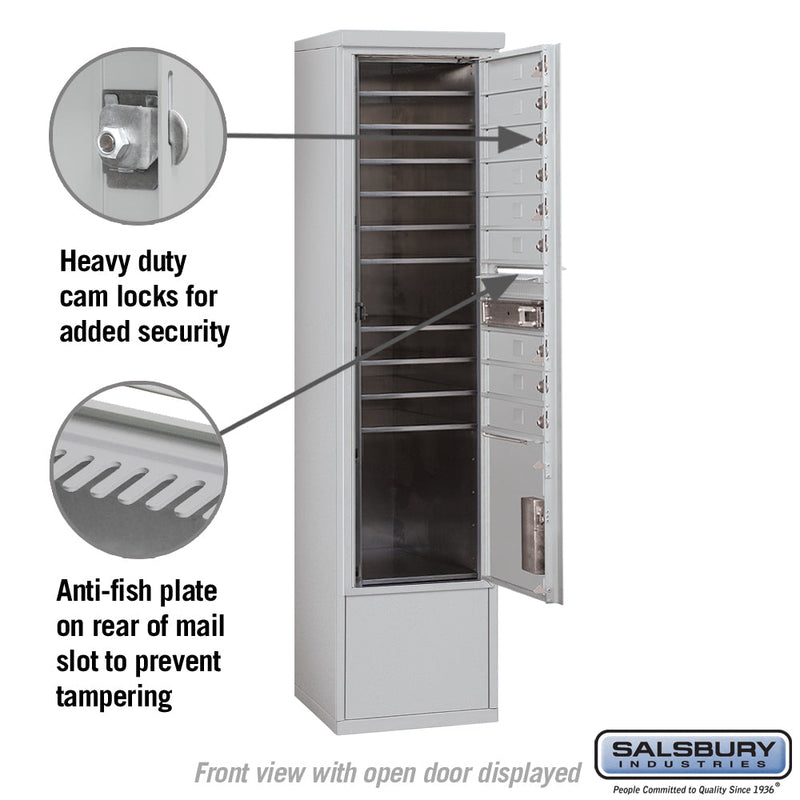 Salsbury Maximum Height Free-Standing 4C Horizontal Mailbox with 9 Doors and 1 Parcel Locker with Private Access