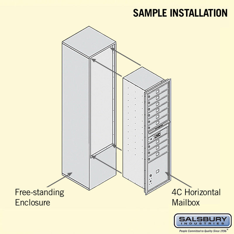 Salsbury Maximum Height Free-Standing 4C Horizontal Mailbox with 9 Doors and 1 Parcel Locker with Private Access