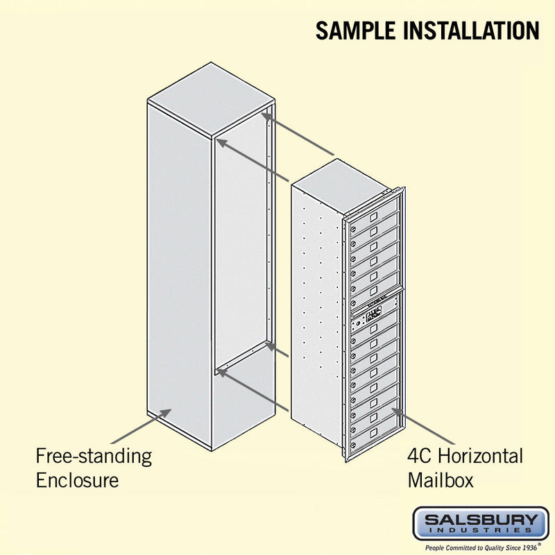 Salsbury Maximum Height Free-Standing 4C Horizontal Mailbox with 14 Doors with Private Access