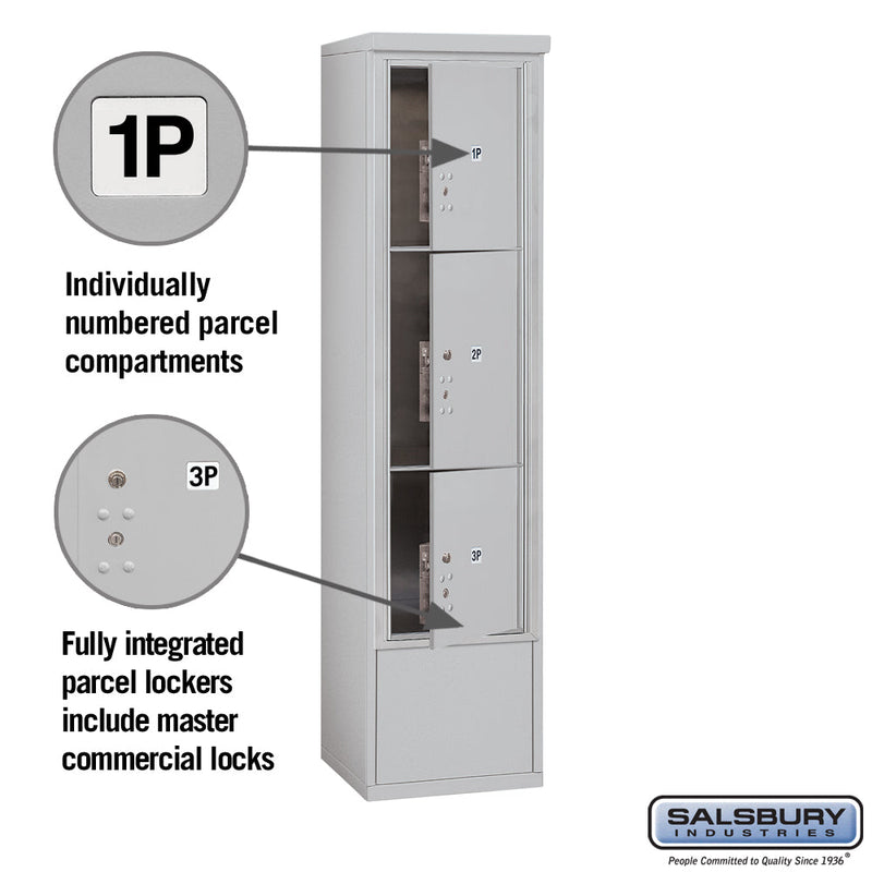 Salsbury Maximum Height Free-Standing 4C Horizontal Parcel Locker with 3 Parcel Lockers with Private Access