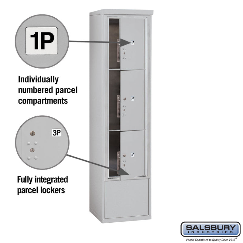 Salsbury Maximum Height Free-Standing 4C Horizontal Parcel Locker with 3 Parcel Lockers with USPS Access