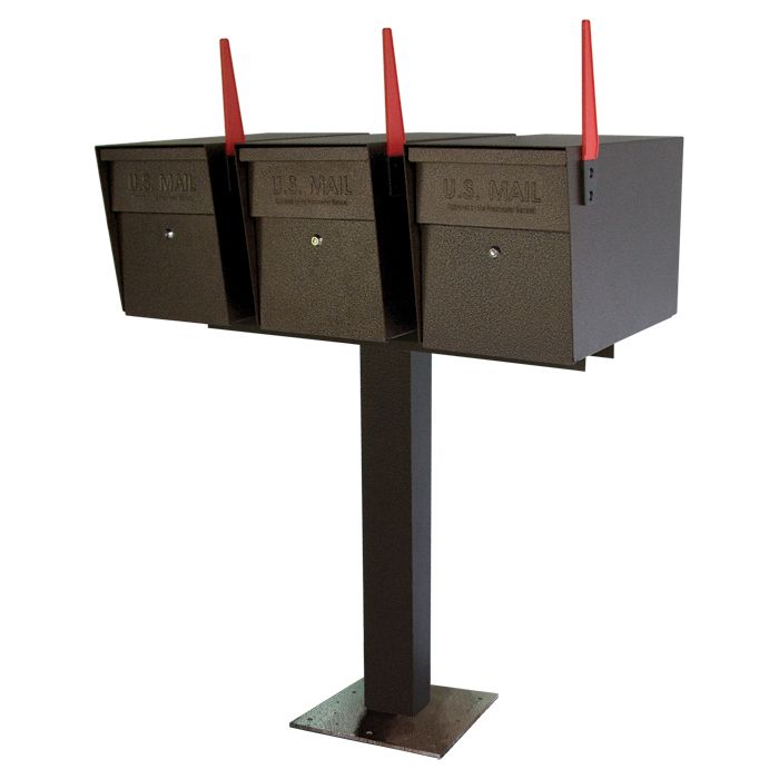 Mail Boss Ultimate High Security Locking Triple Mailbox & Post Package