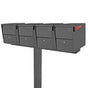 Mail Boss Package Master Quad Mailboxes with Post - Granite
