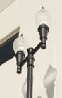 Double Head Municipal Quality LED Street Light Fixture, Pole, and Pedestal Combo