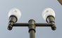 Double Head Municipal Quality LED Street Light Fixture, Pole, and Pedestal Combo