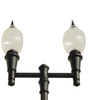 Double Head Municipal Quality LED Street Light Fixture, Pole, and Pedestal Combo