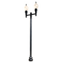 Double Head Municipal Quality LED Street Light Fixture, Pole, and Pedestal Combo