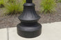 Newport Style Municipal Quality LED Street Light Fixture, Pole, and Pedestal Combo with Gold Trim