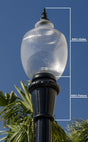 Affordable Decorative Municipal Quality LED Street Light Fixture, Pole, and Pedestal Combo