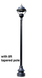 Traditional Municipal Quality LED Street Light Fixture, Pole, and Pedestal Combo