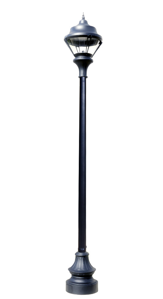 Traditional Municipal Quality LED Street Light Fixture, Pole, and Pedestal Combo