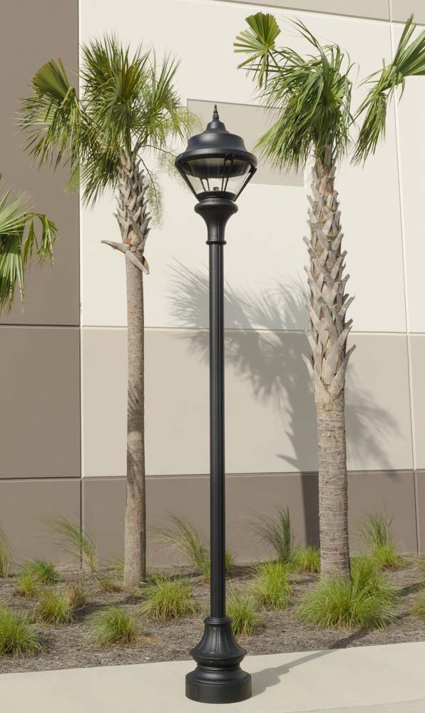 Traditional Municipal Quality LED Street Light Fixture, Pole, and Pedestal Combo