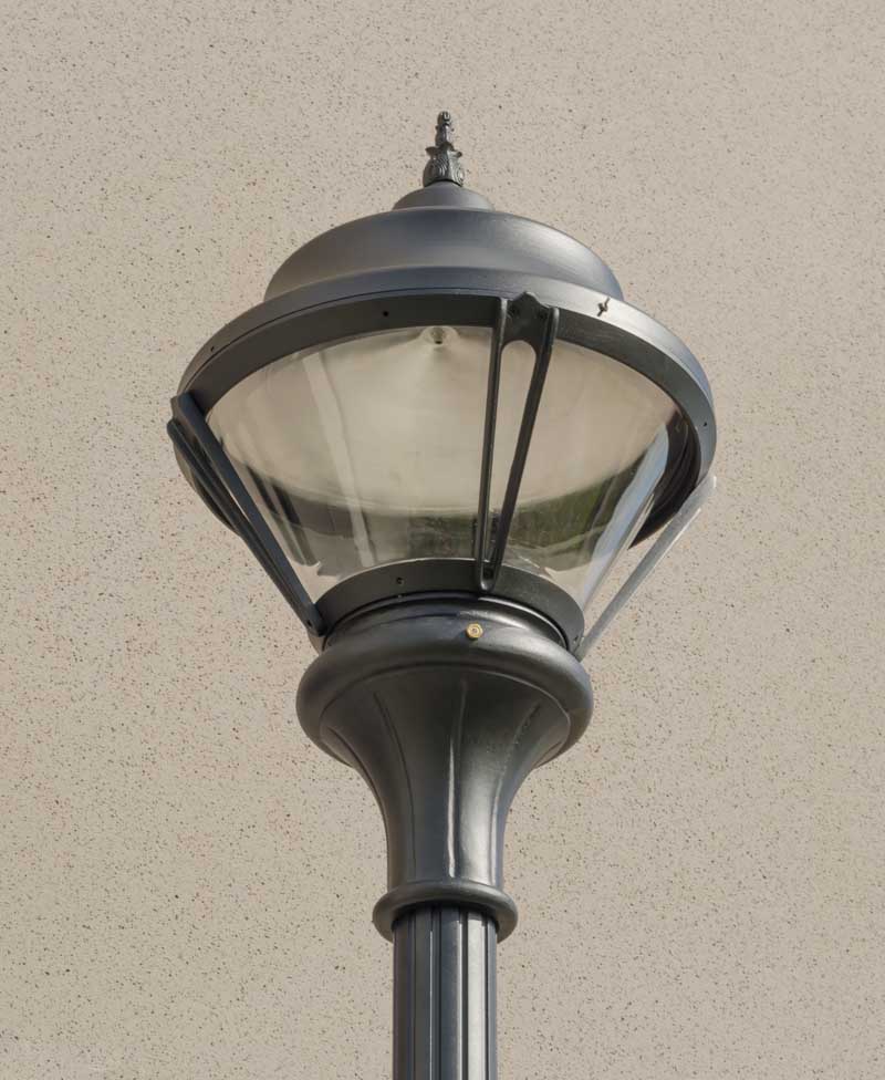 Traditional Municipal Quality LED Street Light Fixture, Pole, and Pedestal Combo