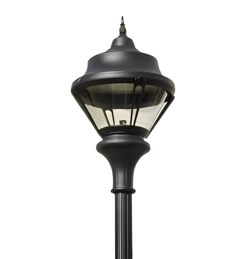 Traditional Municipal Quality LED Street Light Fixture, Pole, and Pedestal Combo