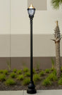 Premier Municipal Quality LED Street Light Fixture, Pole, and Pedestal Combo with Gold Globe