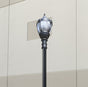 Premier Municipal Quality LED Street Light Fixture, Pole, and Pedestal Combo