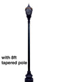 Premier Municipal Quality LED Street Light Fixture, Pole, and Pedestal Combo with Gold Trim