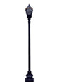Premier Municipal Quality LED Street Light Fixture, Pole, and Pedestal Combo with Gold Trim