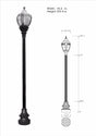 Newport Style Municipal Quality LED Street Light Fixture, Pole, and Pedestal Combo with Gold Trim