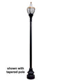 Newport Style Municipal Quality LED Street Light Fixture, Pole, and Pedestal Combo with Gold Trim
