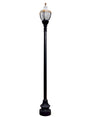 Newport Style Municipal Quality LED Street Light Fixture, Pole, and Pedestal Combo with Gold Trim