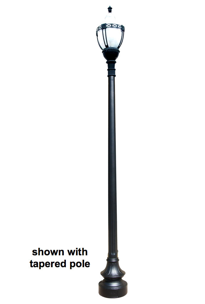 Premium Decorative Municipal Quality LED Street Light Fixture, Pole, and Pedestal Combo