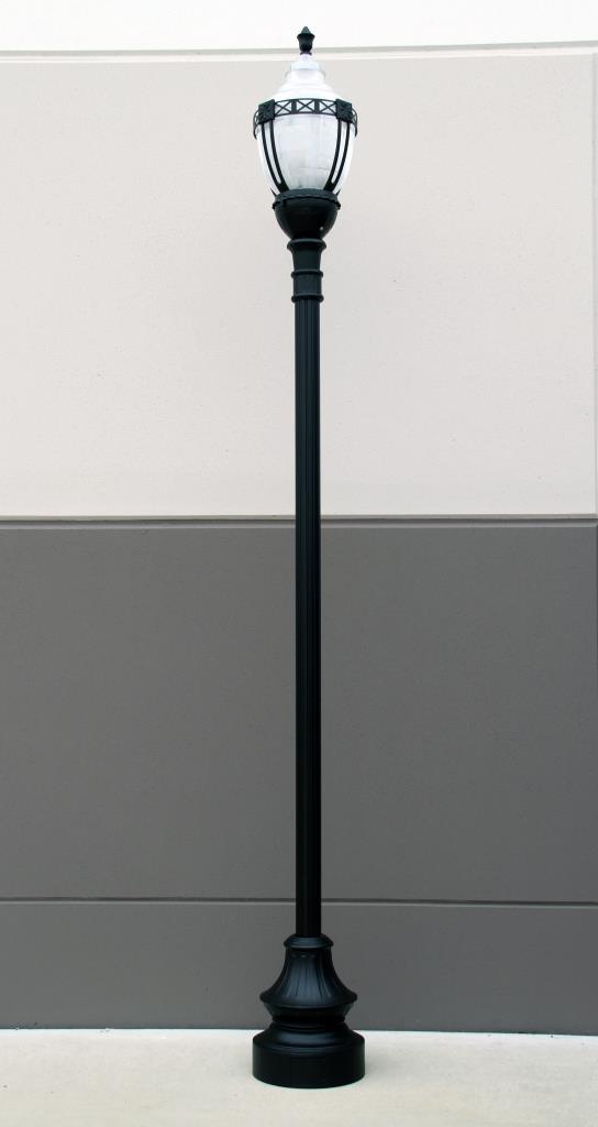 Premium Decorative Municipal Quality LED Street Light Fixture, Pole, and Pedestal Combo