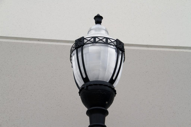 Premium Decorative Municipal Quality LED Street Light Fixture, Pole, and Pedestal Combo