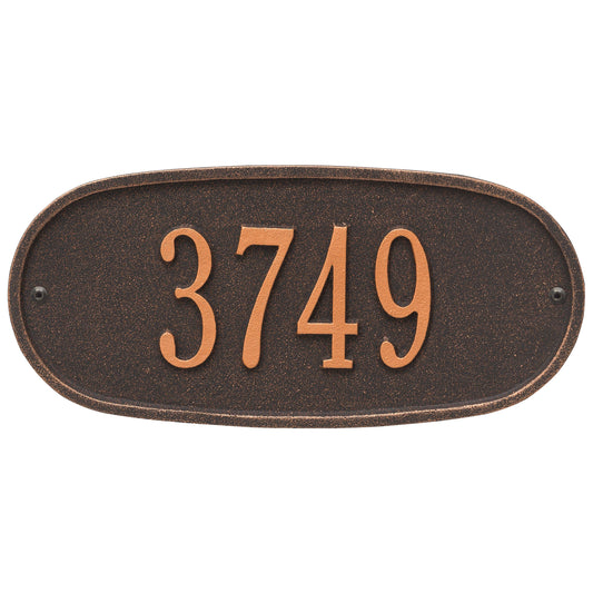 Whitehall Oval Plaque - Std Wall - One Line Address Plaque