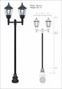 Double Lantern Style Municipal Quality LED Street Light Fixture, Pole, and Pedestal Combo