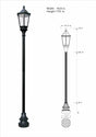 Vintage Municipal Quality LED Street Light Fixture, Pole, and Pedestal Combo
