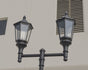 Double Lantern Style Municipal Quality LED Street Light Fixture, Pole, and Pedestal Combo