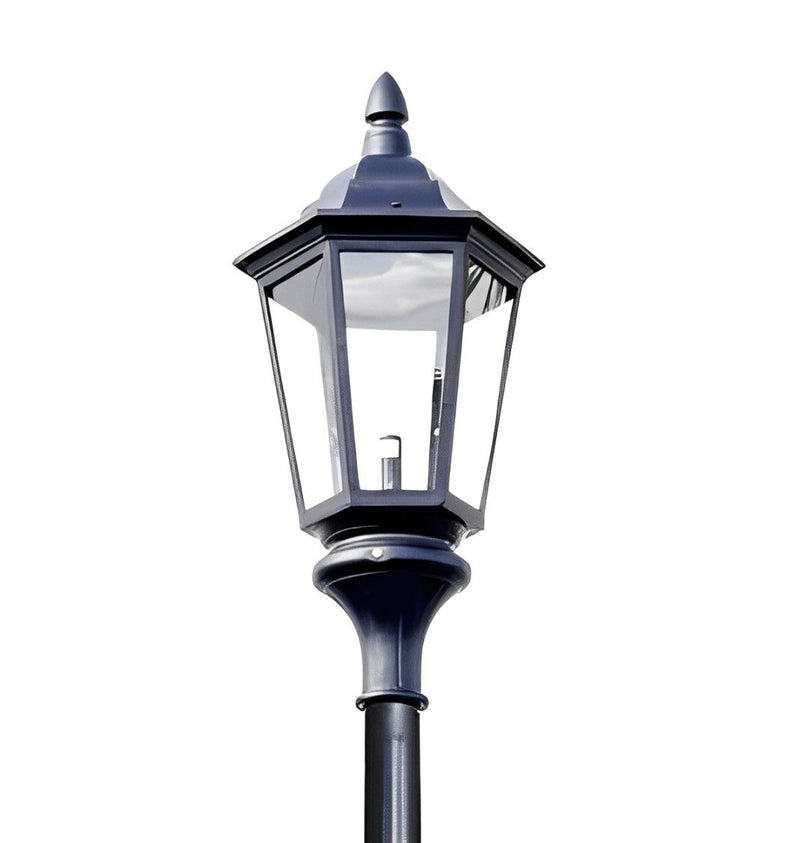 Vintage Municipal Quality LED Street Light Fixture, Pole, and Pedestal Combo