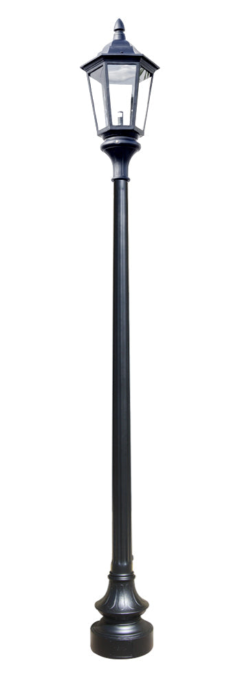 Vintage Municipal Quality LED Street Light Fixture, Pole, and Pedestal Combo