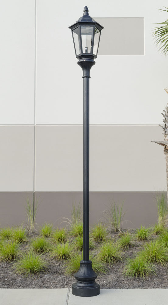 Vintage Municipal Quality LED Street Light Fixture, Pole, and Pedestal Combo