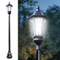 Vintage Municipal Quality LED Street Light Fixture, Pole, and Pedestal Combo